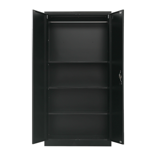 Two-Door Metal Cabinet Shelf Storage for Home Office Gym V63-844351