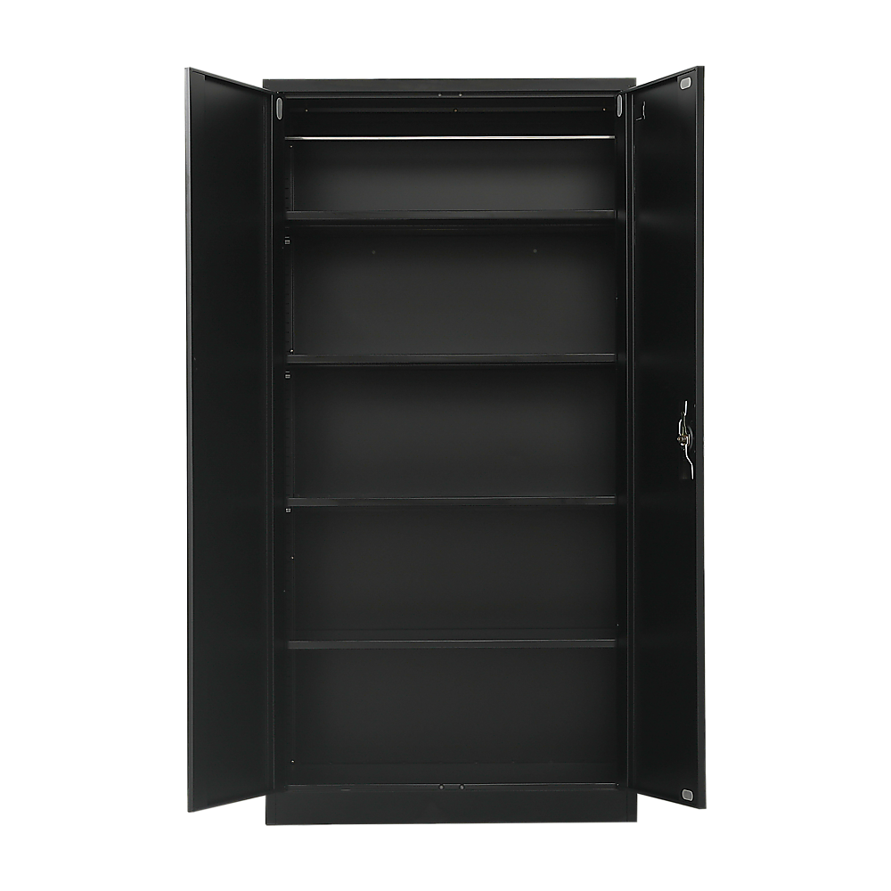 Two-Door Metal Cabinet Shelf Storage for Home Office Gym V63-844351