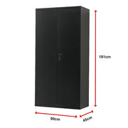 Two-Door Metal Cabinet Shelf Storage for Home Office Gym V63-844351