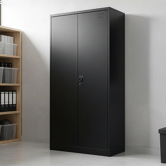 Two-Door Metal Cabinet Shelf Storage for Home Office Gym V63-844351