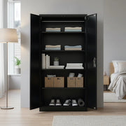 Two-Door Metal Cabinet Shelf Storage for Home Office Gym V63-844351
