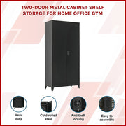 Two-Door Metal Cabinet Shelf Storage for Home Office Gym V63-844361