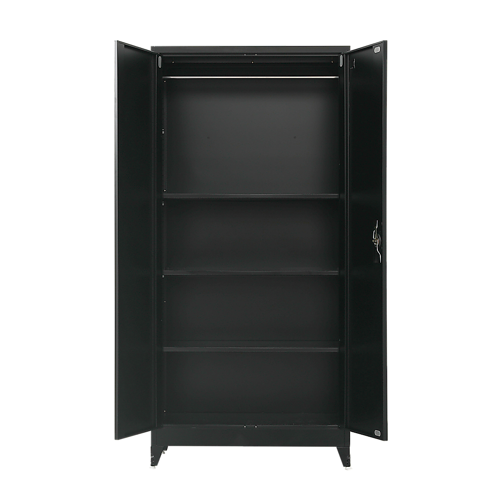 Two-Door Metal Cabinet Shelf Storage for Home Office Gym V63-844361