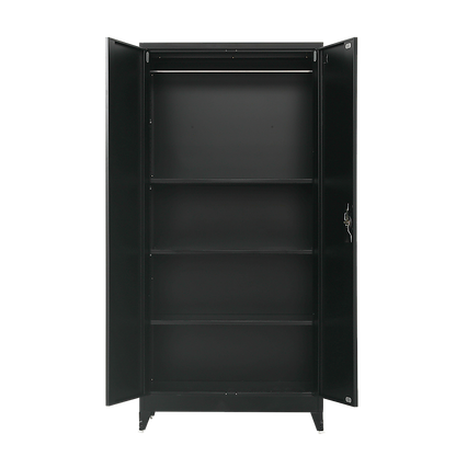 Two-Door Metal Cabinet Shelf Storage for Home Office Gym V63-844361