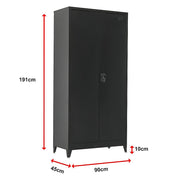 Two-Door Metal Cabinet Shelf Storage for Home Office Gym V63-844361