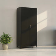 Two-Door Metal Cabinet Shelf Storage for Home Office Gym V63-844361