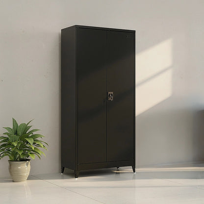 Two-Door Metal Cabinet Shelf Storage for Home Office Gym V63-844361
