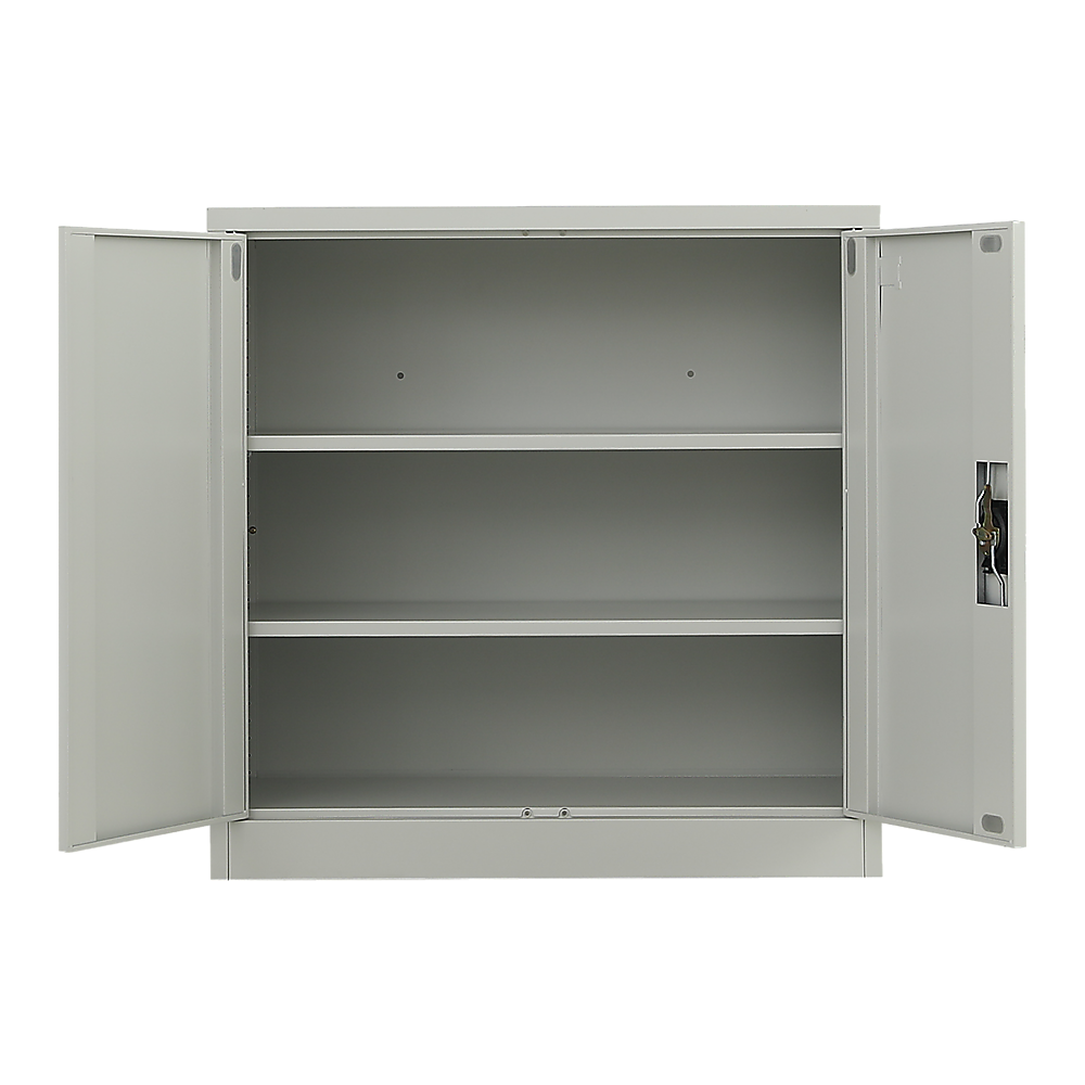 Two-Door Metal Short Cabinet Shelf Storage for Home Office Gym V63-844381