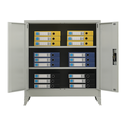 Two-Door Metal Short Cabinet Shelf Storage for Home Office Gym V63-844391