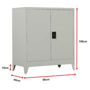 Two-Door Metal Short Cabinet Shelf Storage for Home Office Gym V63-844391