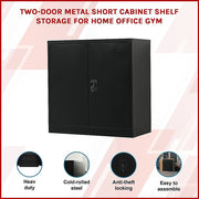 Two-Door Metal Short Cabinet Shelf Storage for Home Office Gym V63-844401