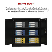 Two-Door Metal Short Cabinet Shelf Storage for Home Office Gym V63-844401