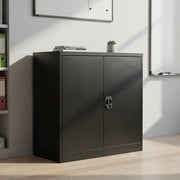 Two-Door Metal Short Cabinet Shelf Storage for Home Office Gym V63-844401