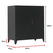 Two-Door Metal Short Cabinet Shelf Storage for Home Office Gym V63-844411
