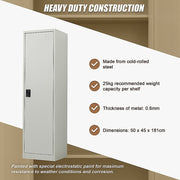 Single-Door Metal Tall Cabinet Shelf Storage for Home Office Gym V63-844431