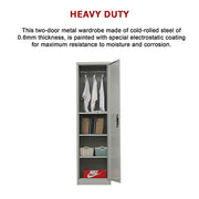 Single-Door Metal Tall Cabinet Shelf Storage for Home Office Gym V63-844431