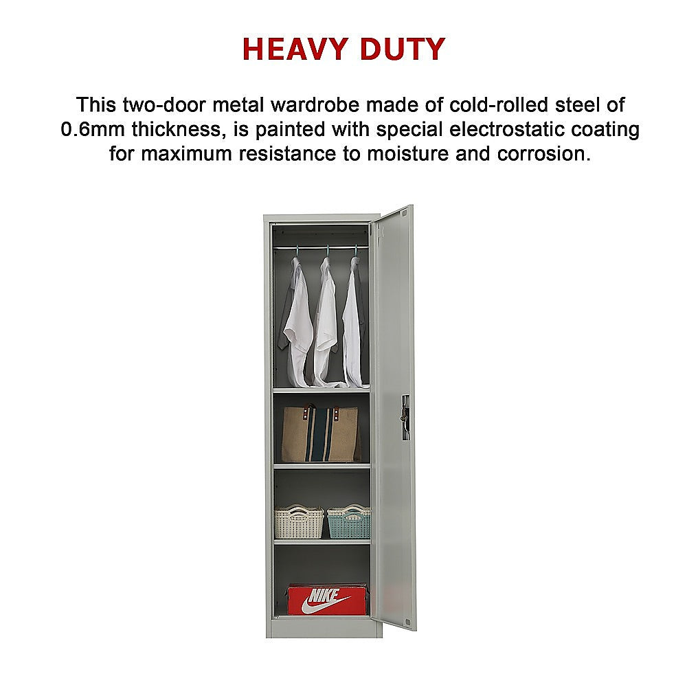 Single-Door Metal Tall Cabinet Shelf Storage for Home Office Gym V63-844431