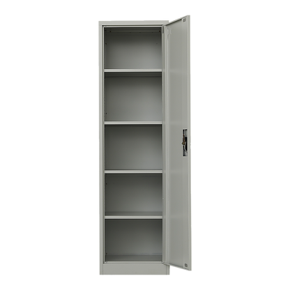 Single-Door Metal Tall Cabinet Shelf Storage for Home Office Gym V63-844431