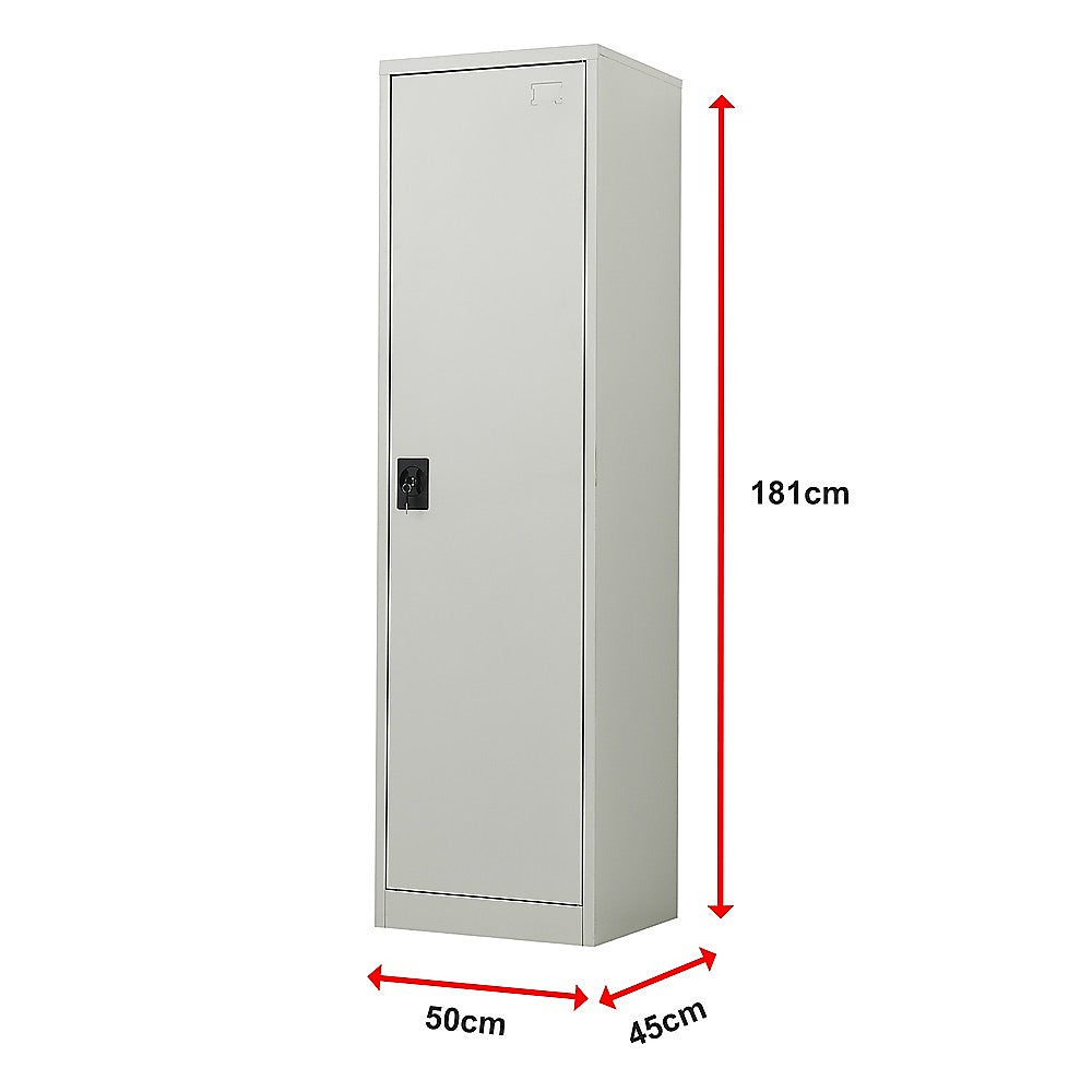 Single-Door Metal Tall Cabinet Shelf Storage for Home Office Gym V63-844431