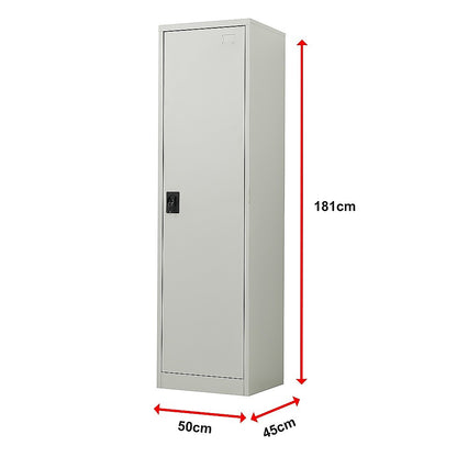 Single-Door Metal Tall Cabinet Shelf Storage for Home Office Gym V63-844431