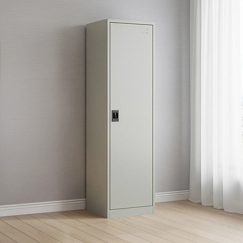 Single-Door Metal Tall Cabinet Shelf Storage for Home Office Gym V63-844431