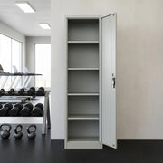 Single-Door Metal Tall Cabinet Shelf Storage for Home Office Gym V63-844431