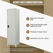 Single-Door Metal Tall Cabinet Shelf Storage for Home Office Gym V63-844441