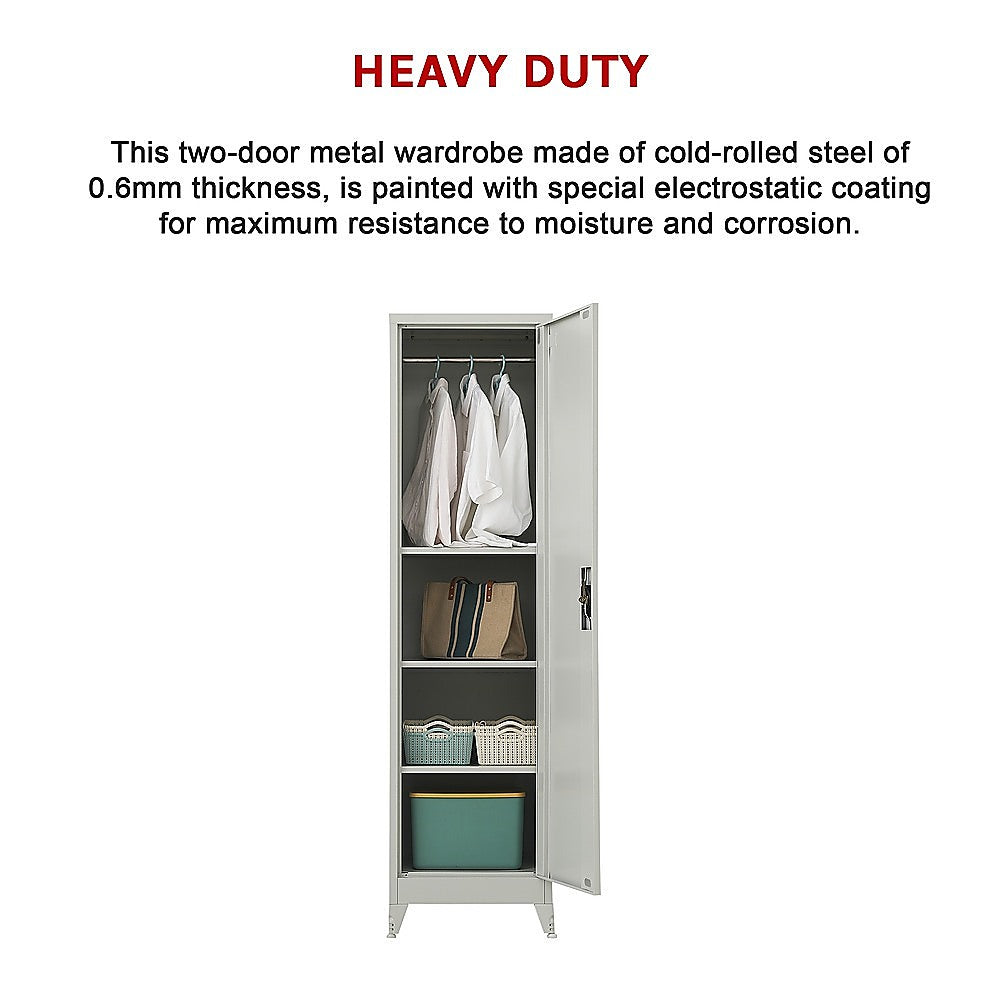 Single-Door Metal Tall Cabinet Shelf Storage for Home Office Gym V63-844441