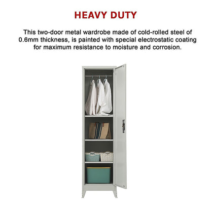 Single-Door Metal Tall Cabinet Shelf Storage for Home Office Gym V63-844441