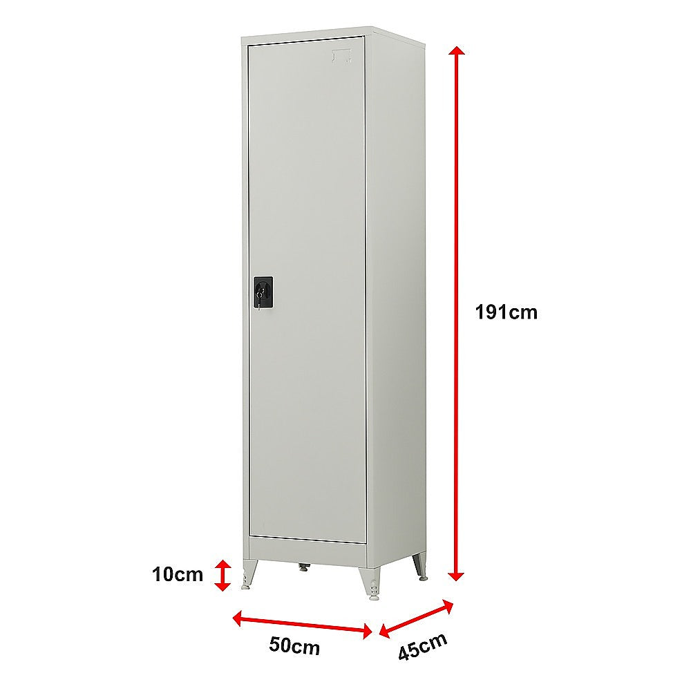Single-Door Metal Tall Cabinet Shelf Storage for Home Office Gym V63-844441