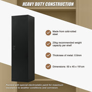 Single-Door Metal Tall Cabinet Shelf Storage for Home Office Gym V63-844451