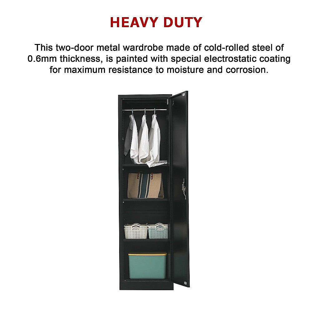 Single-Door Metal Tall Cabinet Shelf Storage for Home Office Gym V63-844451