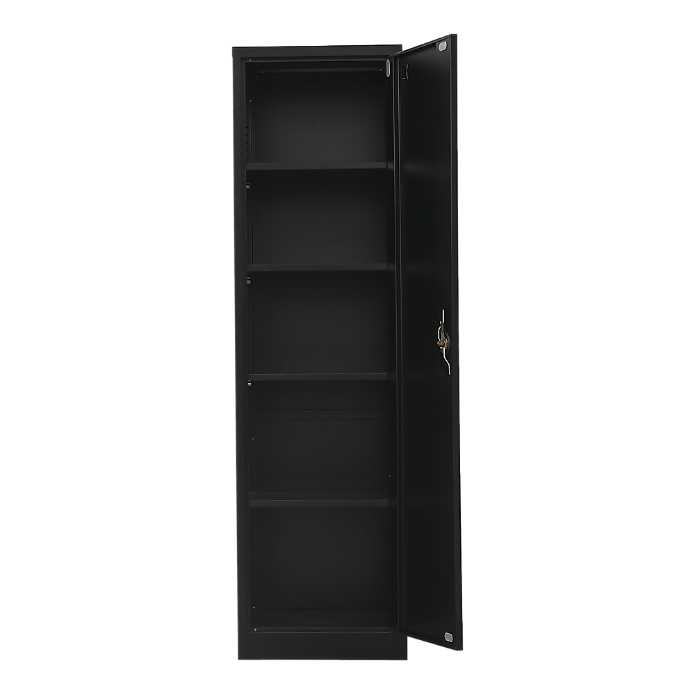 Single-Door Metal Tall Cabinet Shelf Storage for Home Office Gym V63-844451