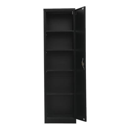 Single-Door Metal Tall Cabinet Shelf Storage for Home Office Gym V63-844451