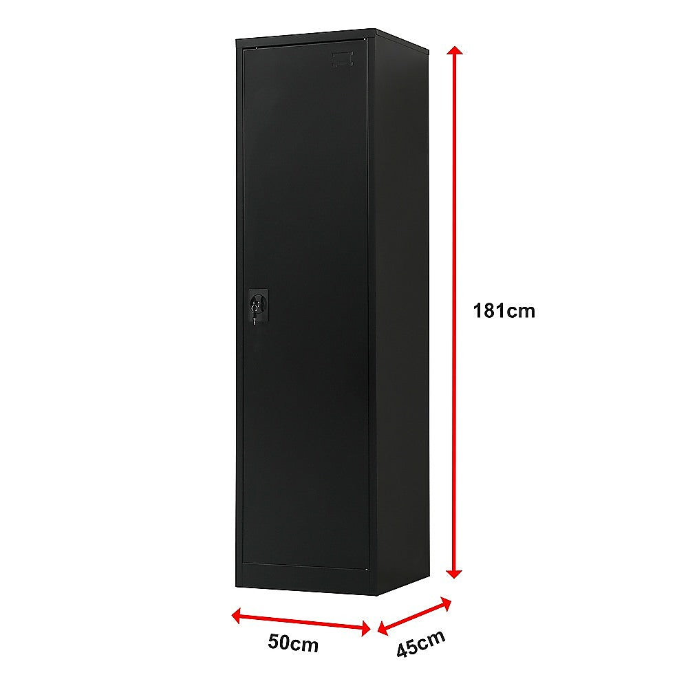 Single-Door Metal Tall Cabinet Shelf Storage for Home Office Gym V63-844451