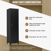 Single-Door Metal Tall Cabinet Shelf Storage for Home Office Gym V63-844461