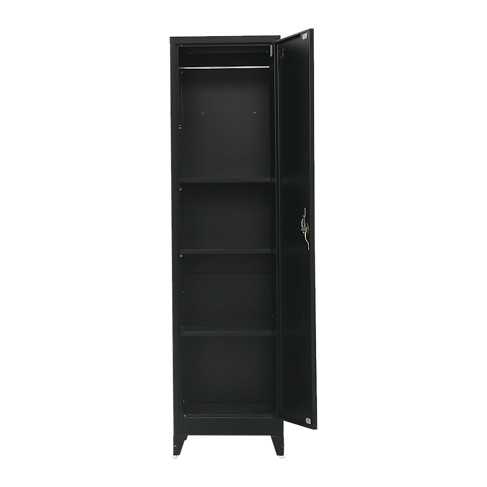 Single-Door Metal Tall Cabinet Shelf Storage for Home Office Gym V63-844461