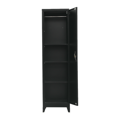 Single-Door Metal Tall Cabinet Shelf Storage for Home Office Gym V63-844461