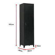 Single-Door Metal Tall Cabinet Shelf Storage for Home Office Gym V63-844461