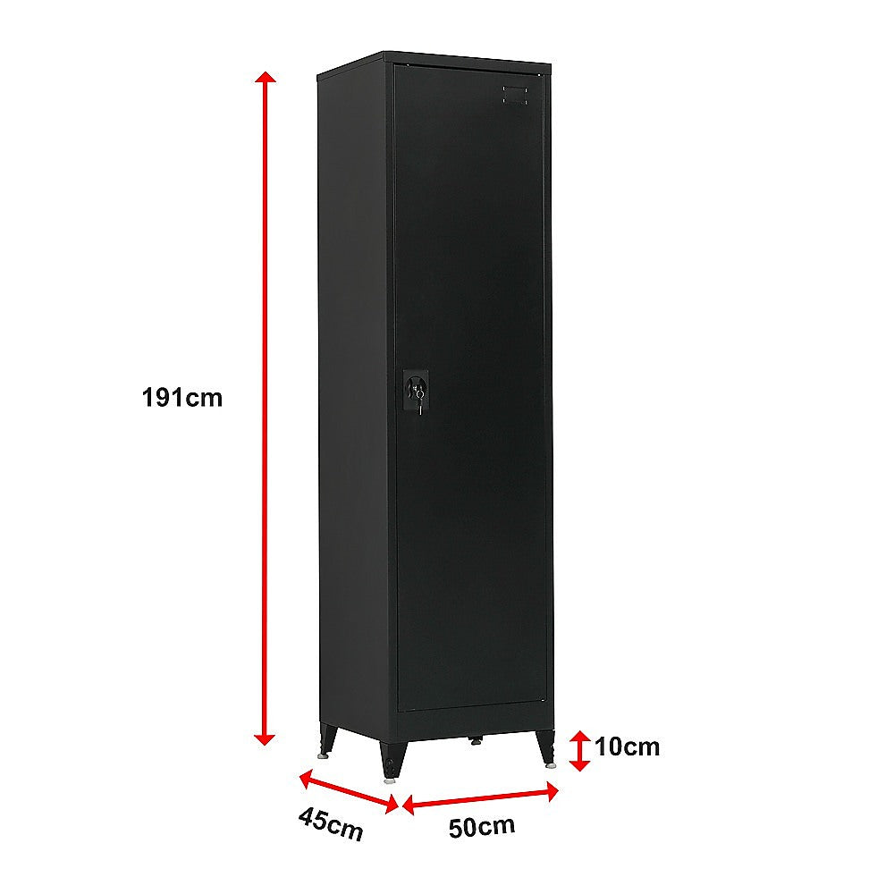 Single-Door Metal Tall Cabinet Shelf Storage for Home Office Gym V63-844461