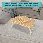 1500 Piece Wooden Jigsaw Puzzle Table - 67x87cm Puzzle Board with Folding Legs V63-844471