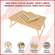1500 Piece Wooden Jigsaw Puzzle Table - 67x87cm Puzzle Board with Folding Legs V63-844471