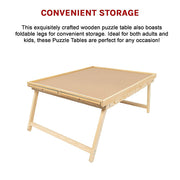 1500 Piece Wooden Jigsaw Puzzle Table - 67x87cm Puzzle Board with Folding Legs V63-844471