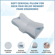 Soft Cervical Pillow for Neck Pain Relief Memory Foam Ergonomic V63-844511