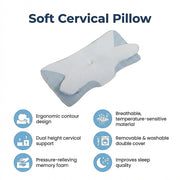 Soft Cervical Pillow for Neck Pain Relief Memory Foam Ergonomic V63-844511