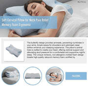 Soft Cervical Pillow for Neck Pain Relief Memory Foam Ergonomic V63-844511