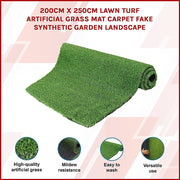 200cm x 250cm Lawn Turf Artificial Grass Mat Carpet Fake Synthetic Garden Landscape V63-844521