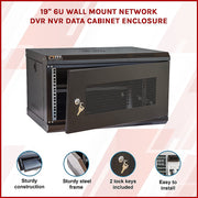 19" 6U Wall Mount Network DVR NVR Data Cabinet Enclosure V63-844561