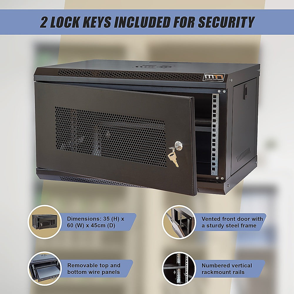 19" 6U Wall Mount Network DVR NVR Data Cabinet Enclosure V63-844561