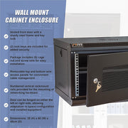 19" 6U Wall Mount Network DVR NVR Data Cabinet Enclosure V63-844561